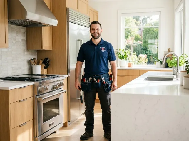 Appliance Repair Hero technician in a Andover, KS kitchen after an appliance repair
